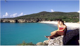 Uitzicht over een baai